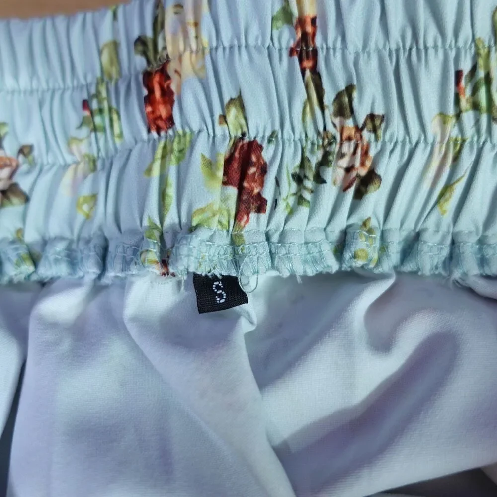 Vintage Reproduction High Waisted Pinup Rockabilly Skirt Blue Red Floral Midi